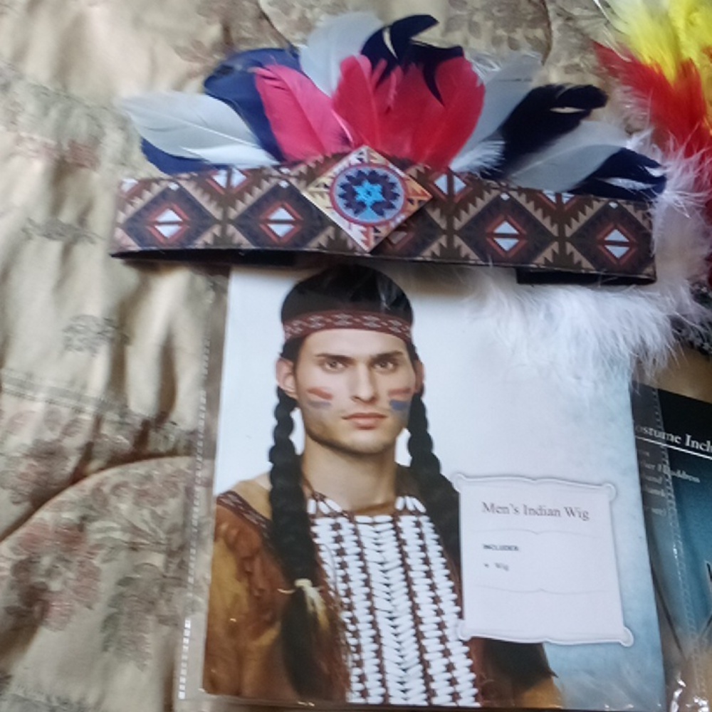 American Indian Costume - Extra, & Cool Headresses Short Fringed Black Dress - Picture 10 of 11